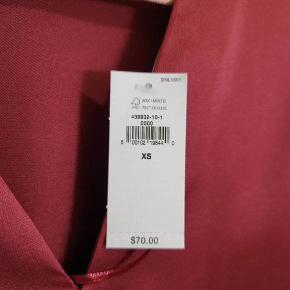 NWT Banana Repulic Factory Dolman V-Neck Satin Top Ruby Rose XS - Picture 6 of 9